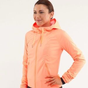 Lululemon street to studio zip up, lined jacket size 6 in coral..like new